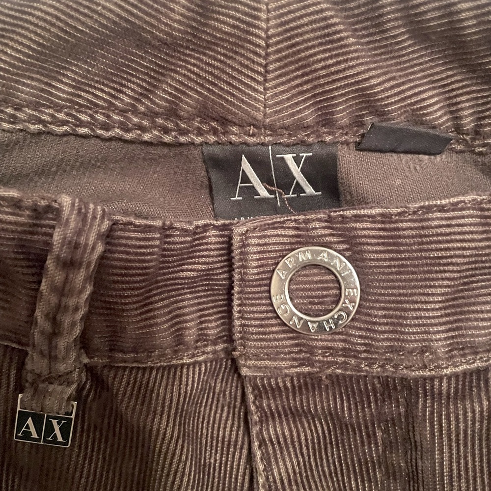 Armani Exchange size 2 brown slim leg corduroy pant